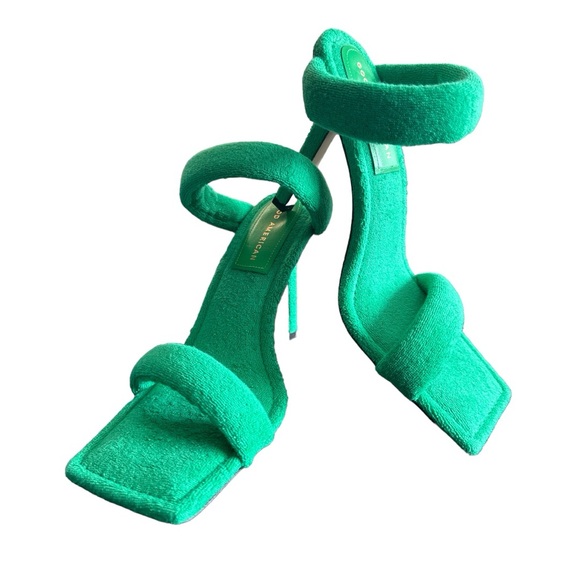 Good American Shoes - Good American Terry Slip On High Heel Sandals